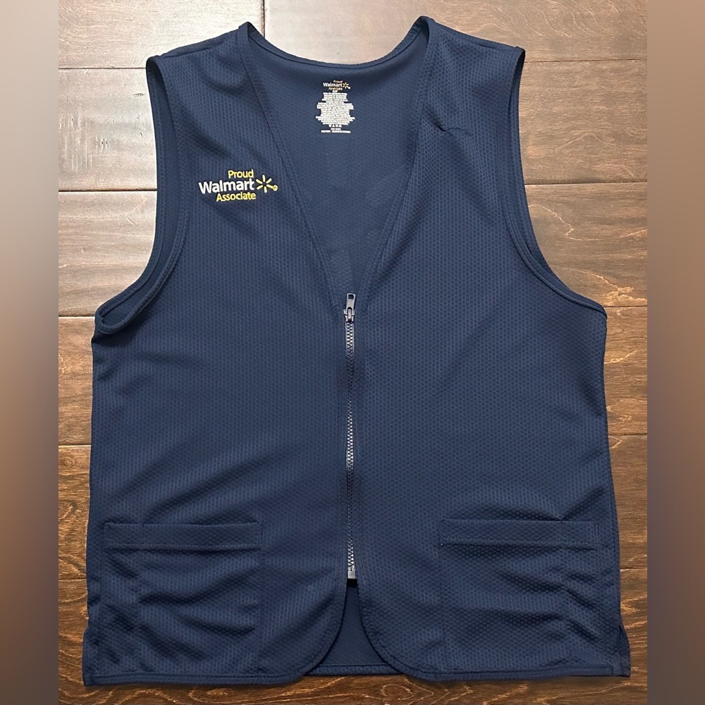 Walmart Proud Associate Employee Blue/Yellow Logo Employee Vest- Small (Unisex)